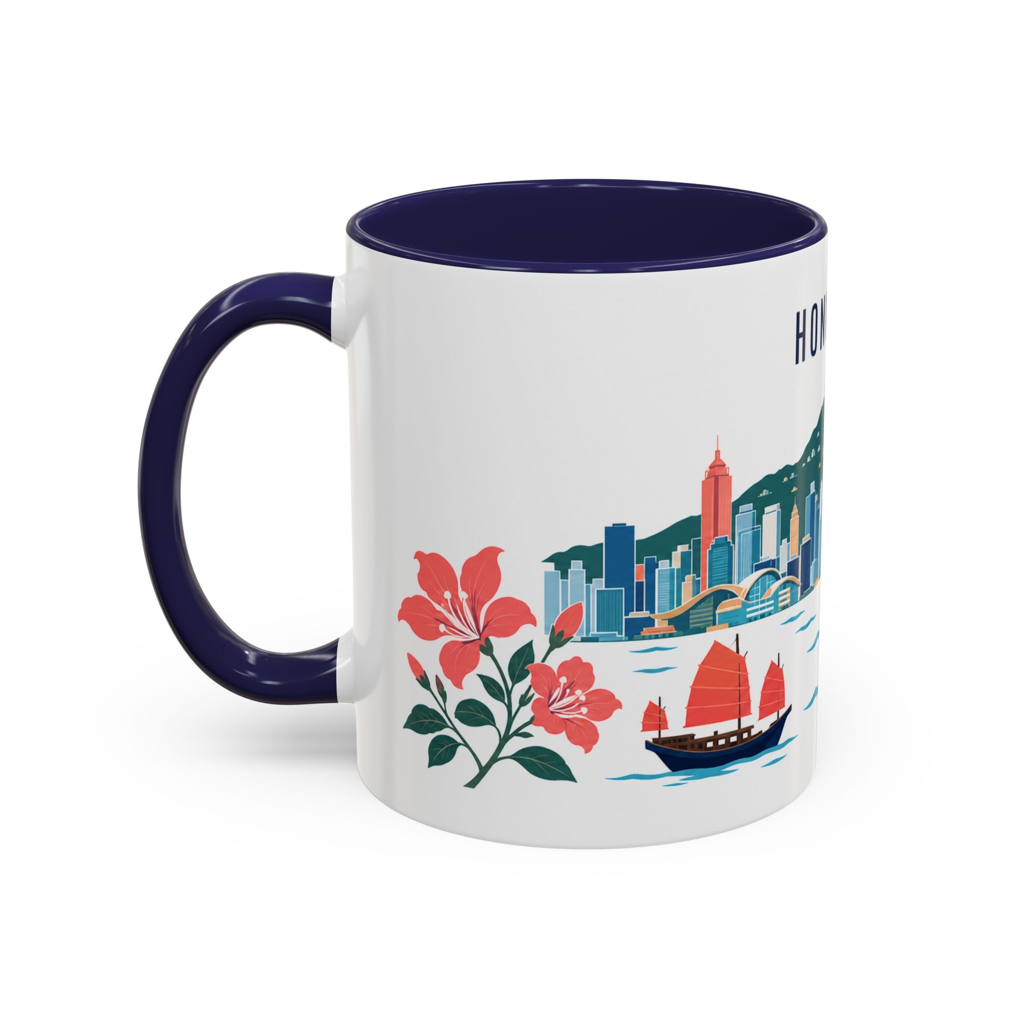 Hong Kong Coffee Mug | Hong Kong Travel Souvenir | Porcelain Decal City Gift | 11oz 15oz Accent Mug
