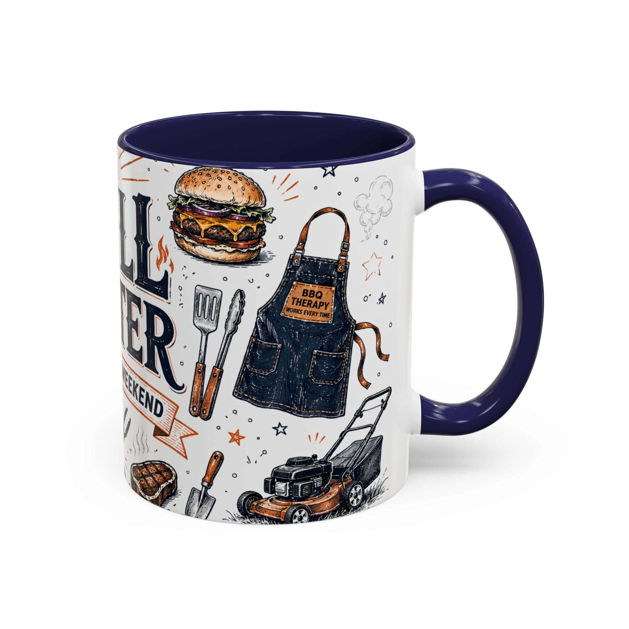 Grill Master Coffee Mug | Father's Day Gift for Dad | Accent Color Ceramic 11oz 15oz