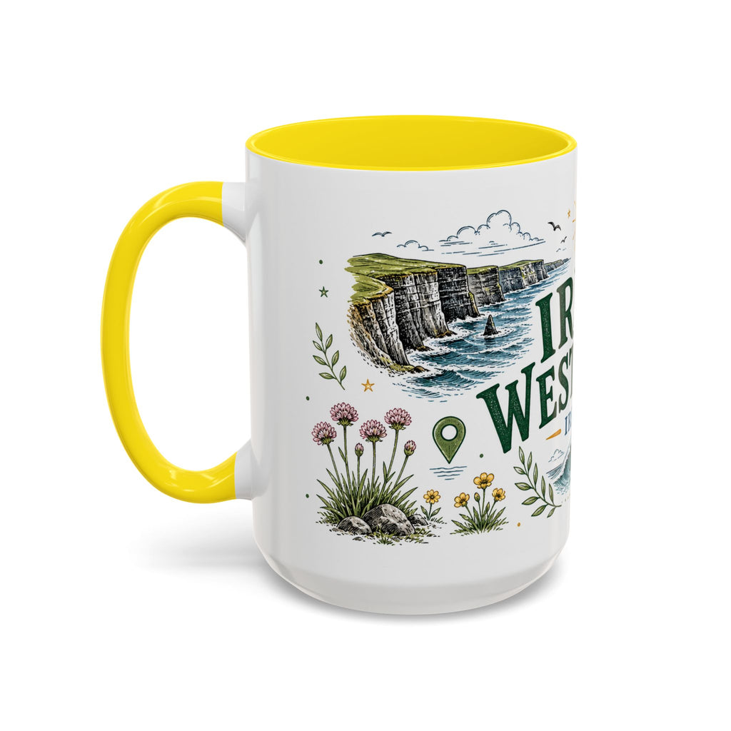 Irish West Coast Coffee Mug | Travel Destination Souvenir Gift | Accent Color Ceramic 11oz 15oz
