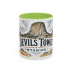 Devils Tower Mug, Wyoming Travel Souvenir, Bucket List Gift, Accent Ceramic Coffee Mug 11oz 15oz