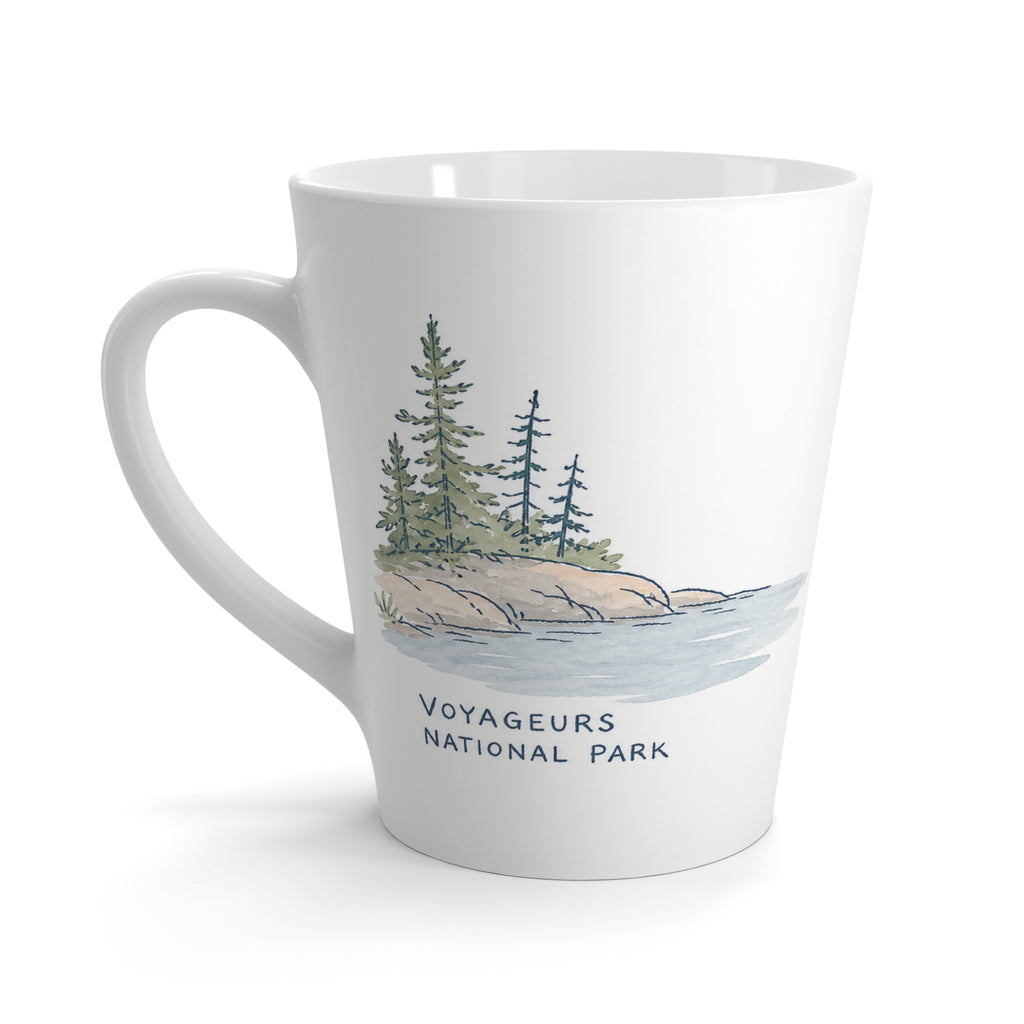 Voyageurs National Park Latte Mug | Pastel Watercolor Nature Coffee Cup | 12 oz Travel Souvenir Gift