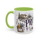 Provence Coffee Mug | Travel Destination Souvenir Gift | Accent Color Ceramic 11oz 15oz