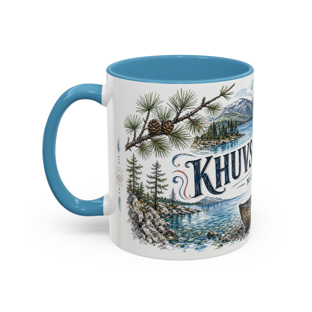 Khuvsgul Lake Mug, Mongolia Travel Souvenir, Bucket List Gift, Accent Ceramic Coffee Mug 11oz 15oz