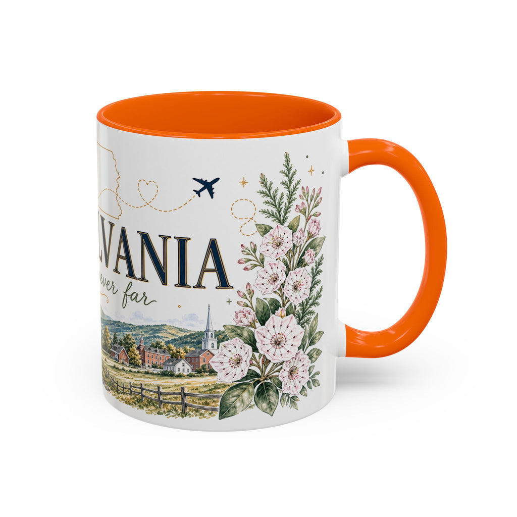 Pennsylvania Home State Mug | Moving Away Gift | Long Distance Friendship Coffee Cup | 11oz 15oz Accent Mug