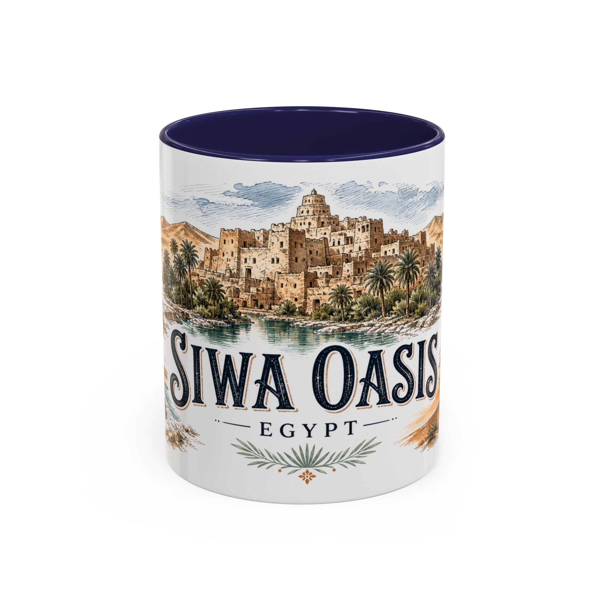 Siwa Oasis Mug, Egypt Travel Souvenir, Bucket List Gift, Accent Ceramic Coffee Mug 11oz 15oz