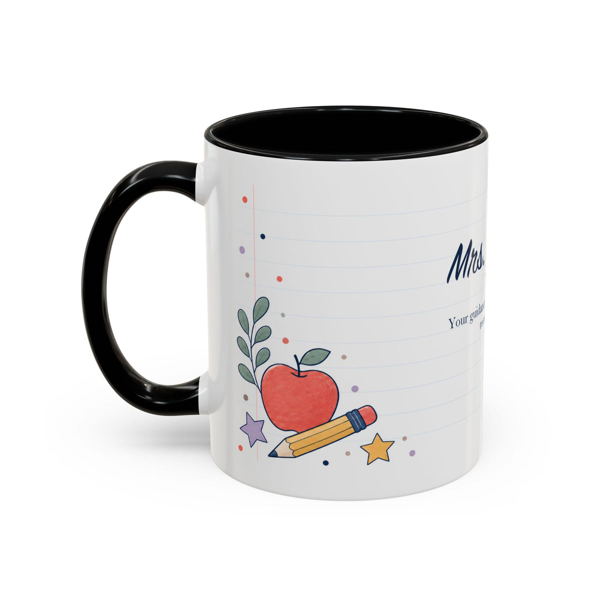 Personalized Teacher Mug | Custom Name Notebook Coffee Cup | Back to School Gift 11oz 15oz
