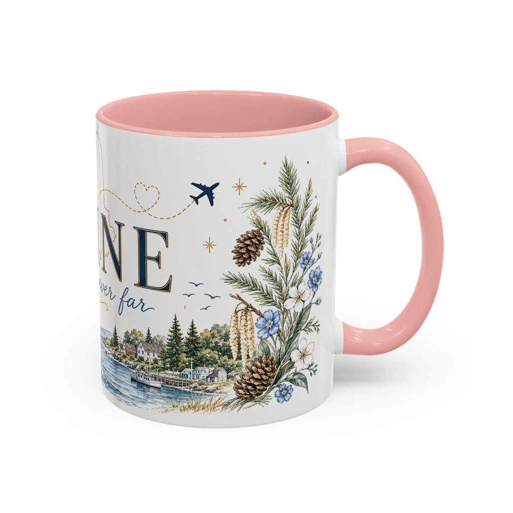 Maine State Mug | Moving Away, Long Distance Friendship Gift | 11oz 15oz Accent Mug