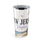 New Jersey State Flower 20oz Tumbler | Violet Botanical State Flower Gift | Insulated Stainless Steel Travel Cup