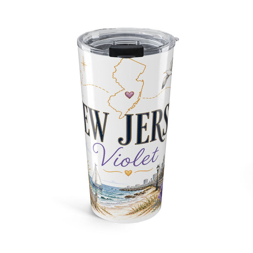 New Jersey State Flower 20oz Tumbler | Violet Botanical State Flower Gift | Insulated Stainless Steel Travel Cup