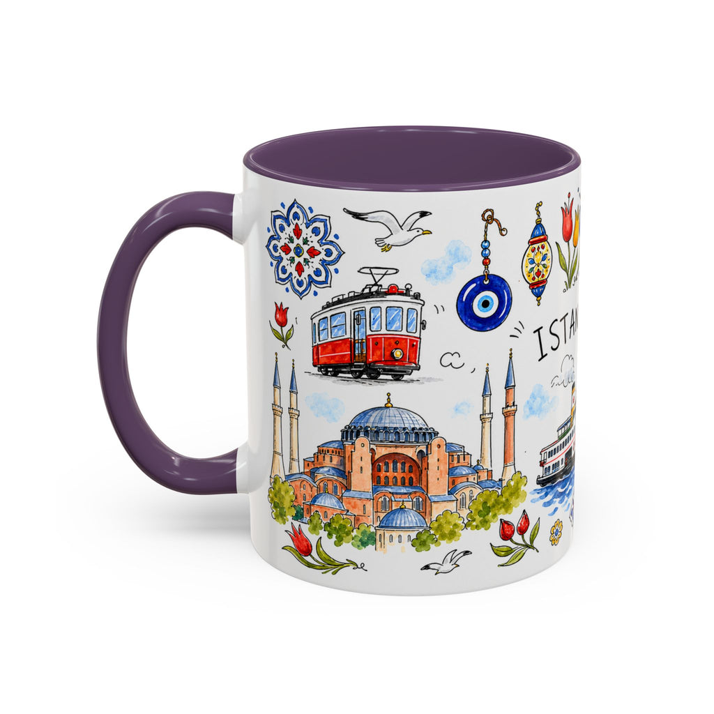 Istanbul Travel Mug | European City Souvenir Accent Coffee Mug | 11oz 15oz Ceramic Cup