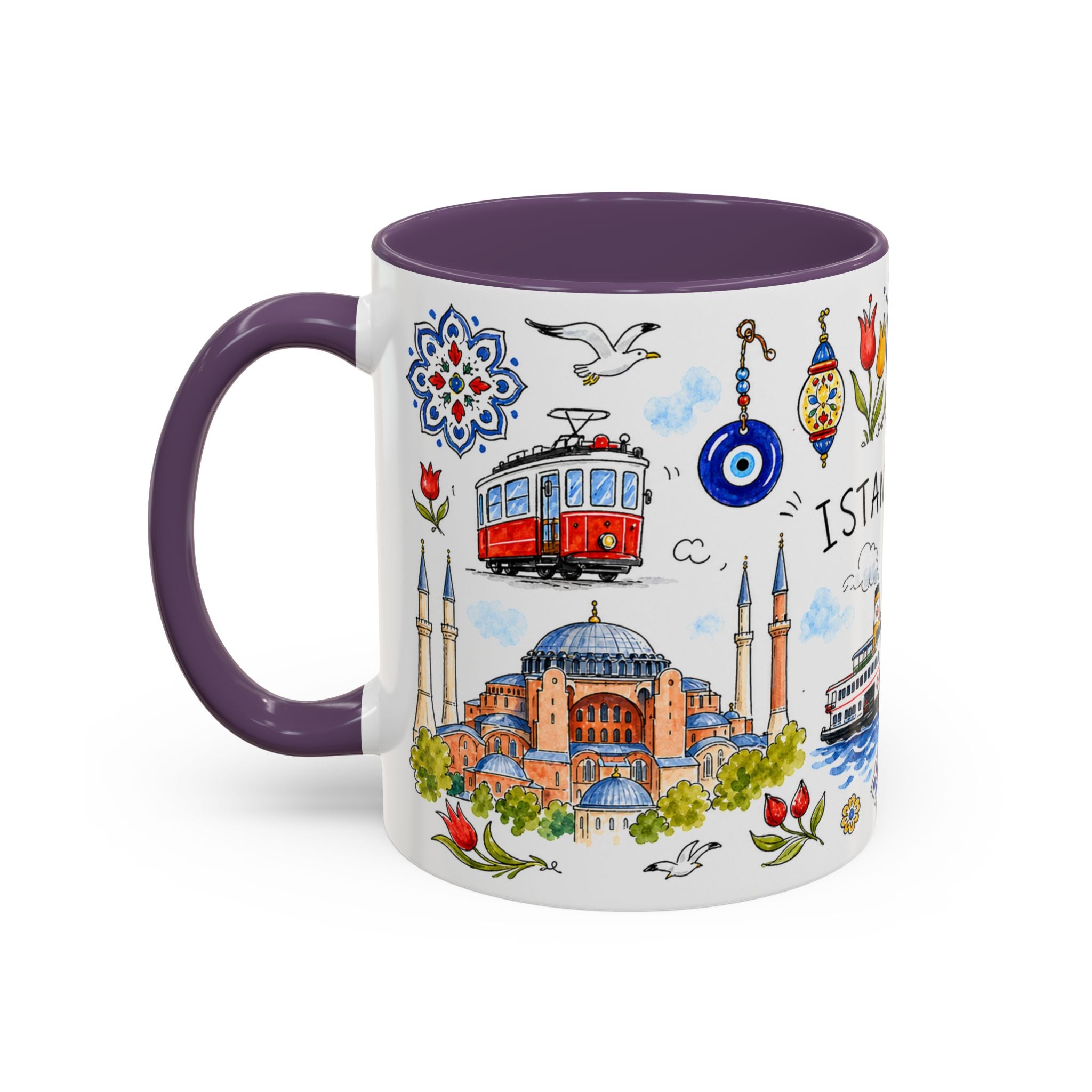 Istanbul Travel Mug | European City Souvenir Accent Coffee Mug | 11oz 15oz Ceramic Cup