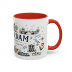 Amsterdam Coffee Mug | Netherlands Souvenir Travel Gift | Accent Color Ceramic 11oz 15oz