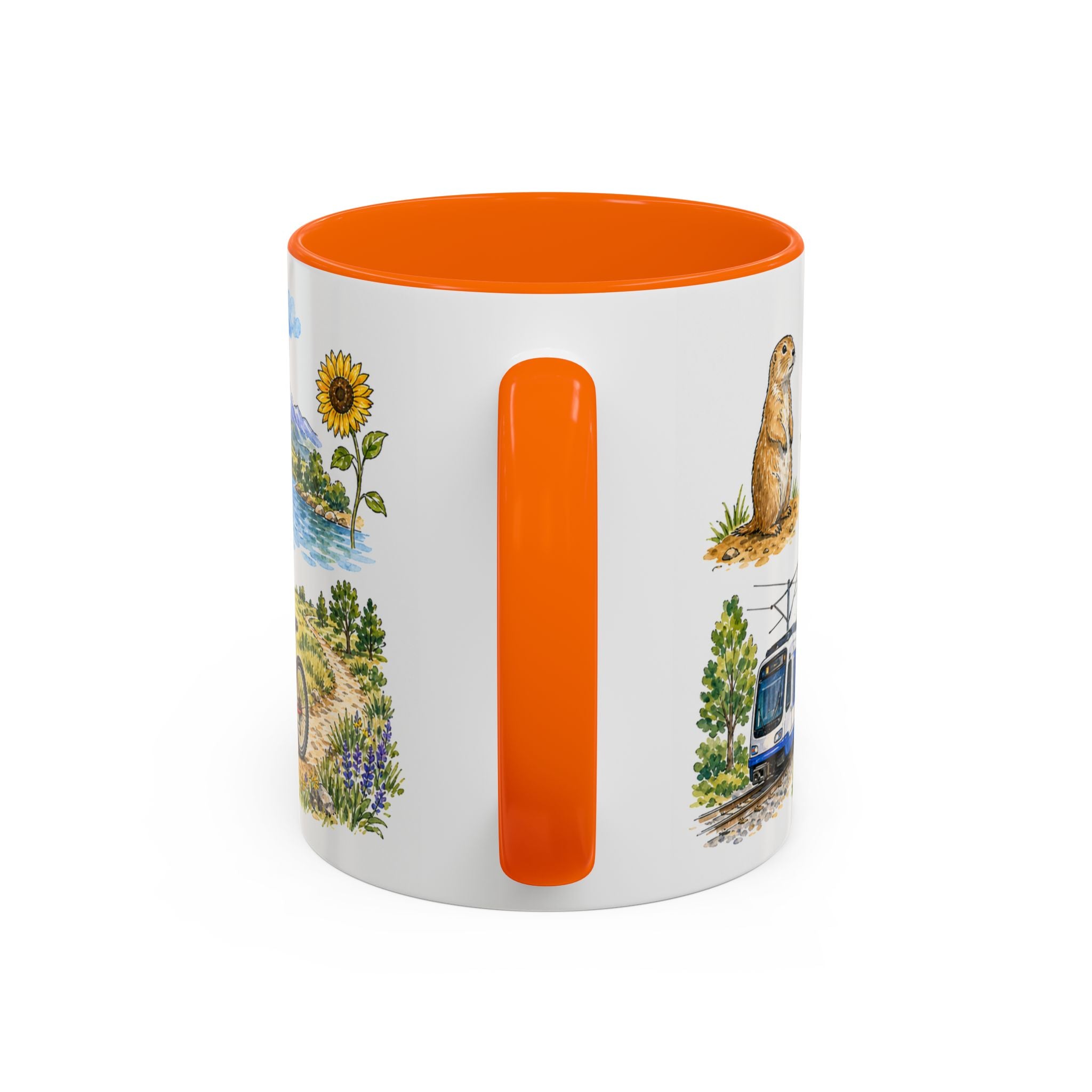 Aurora Illustrated Travel Mug | City Souvenir Accent Coffee Mug | 11oz 15oz Ceramic Cup