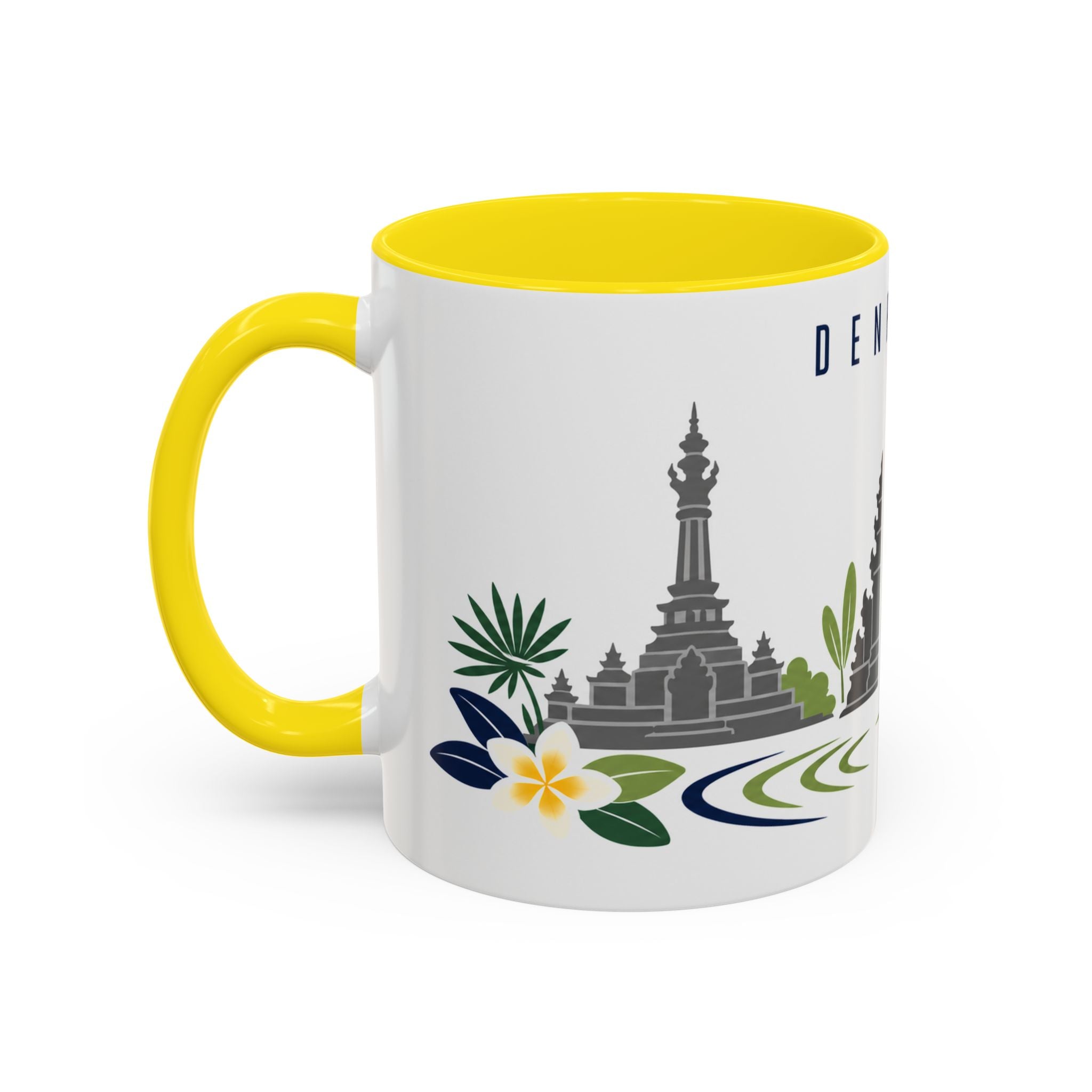 Denpasar Coffee Mug | Indonesia Travel Souvenir | Porcelain Decal City Gift | 11oz 15oz Accent Mug
