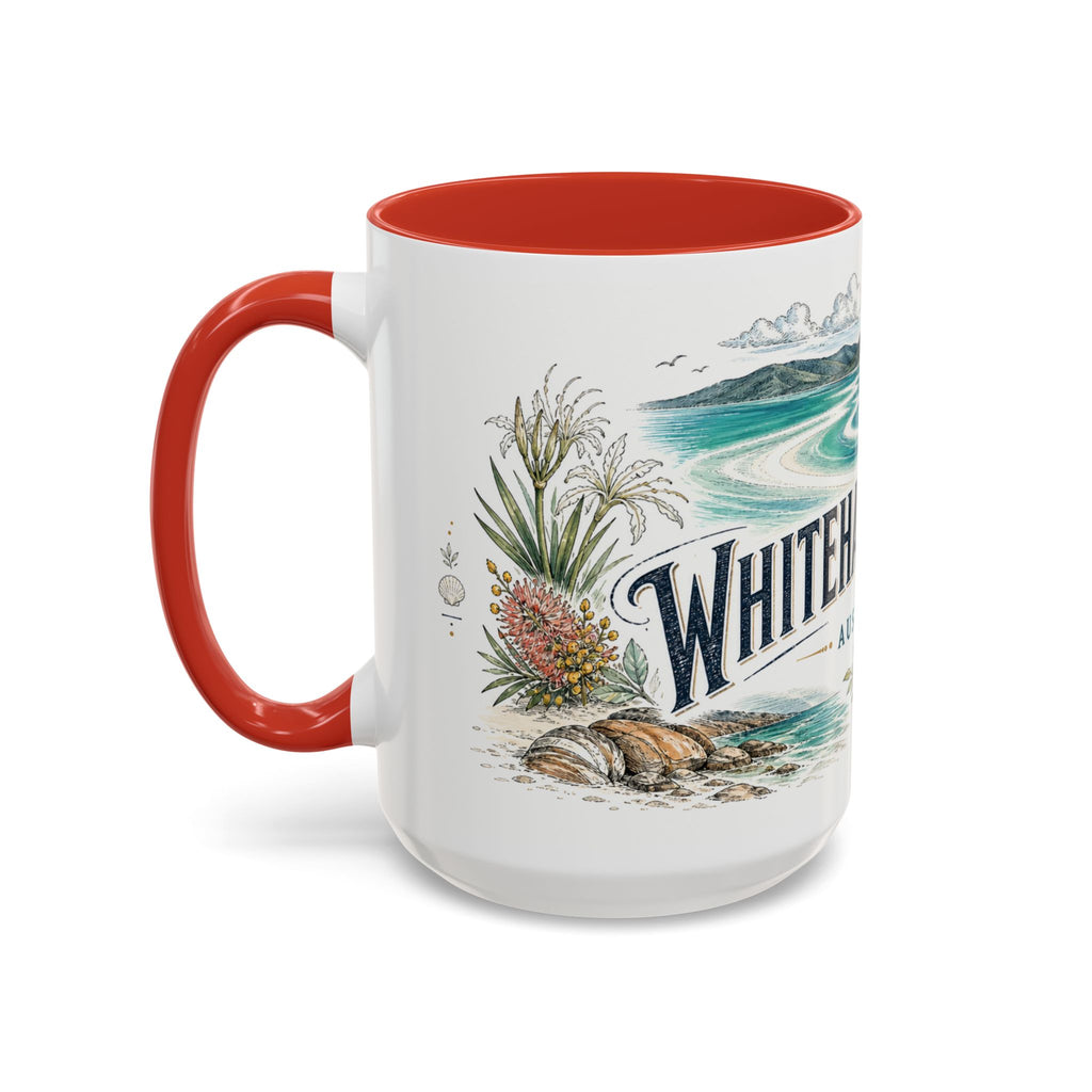 Whitehaven Beach Mug, Australia Travel Souvenir, Bucket List Gift, Accent Ceramic Coffee Mug 11oz 15oz