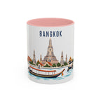 Bangkok Coffee Mug | Thailand Travel Souvenir | Porcelain Decal City Gift | 11oz 15oz Accent Mug