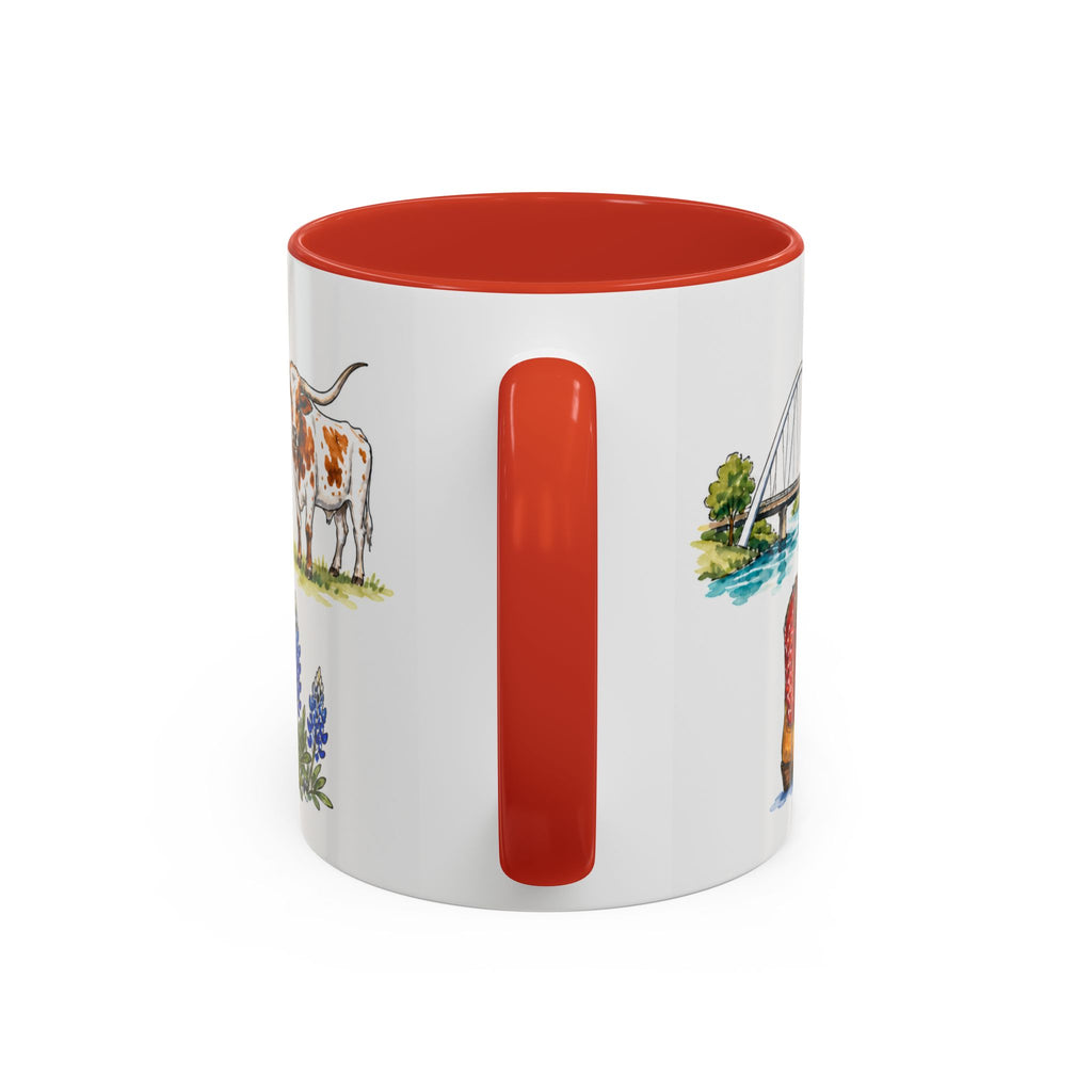 Dallas Illustrated Travel Mug | City Souvenir Accent Coffee Mug | 11oz 15oz Ceramic Cup
