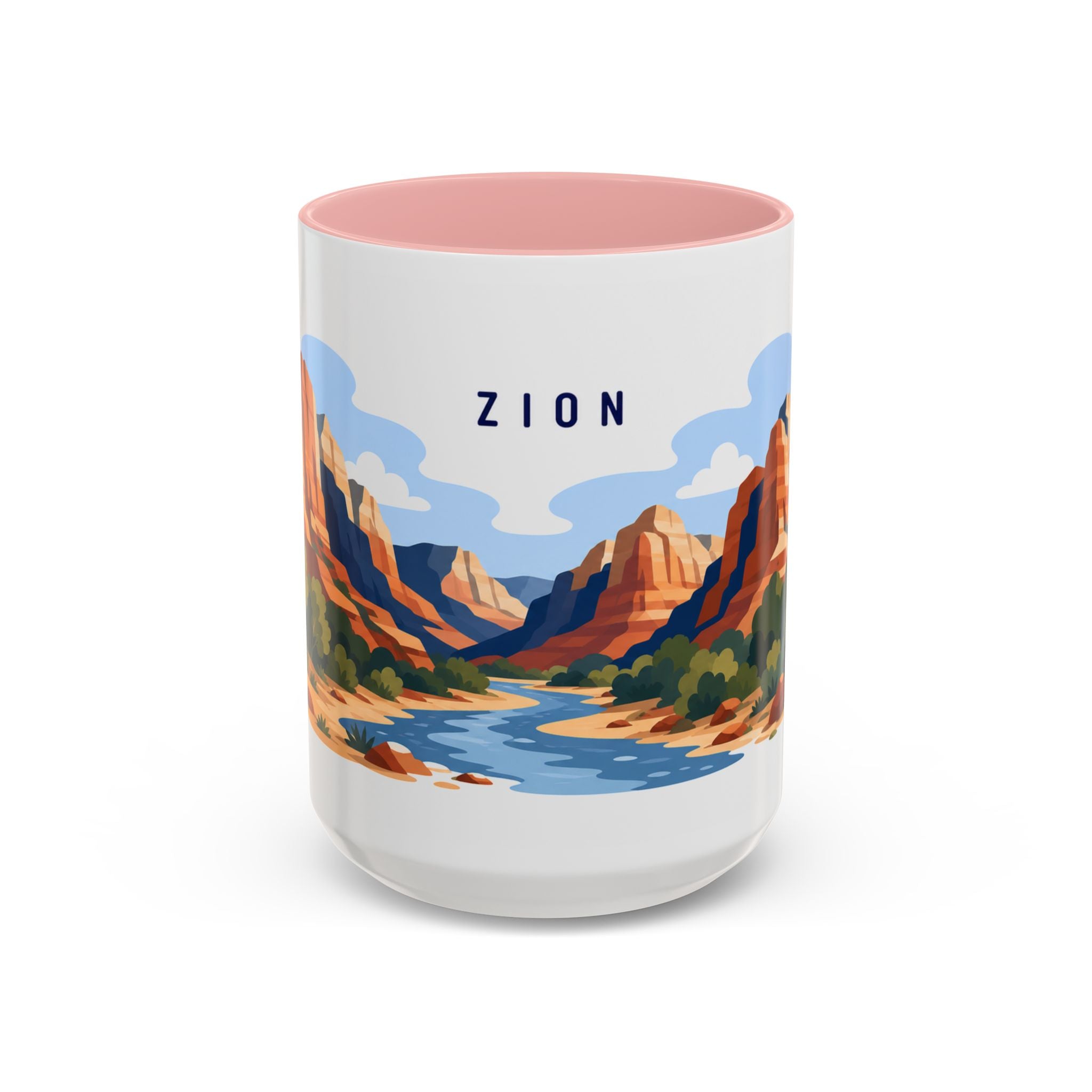 Zion National Park Coffee Mug | Solid Color Block Park Souvenir | 11oz 15oz Accent Mug