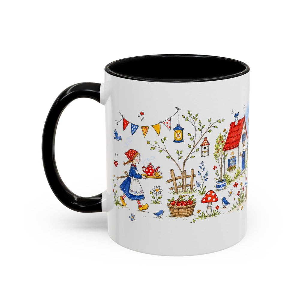 Storybook Cottage Breakfast Mug | Hand Painted Fairy Tale Accent Coffee Mug