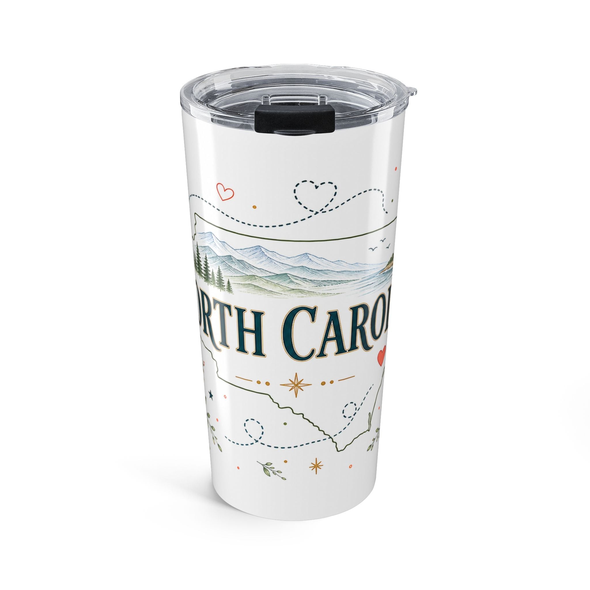 North Carolina State Flower 20oz Tumbler | North Carolina Botanical Gift | Insulated Stainless Steel Travel Cup