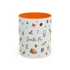 Santa Fe Christmas Mug | Watercolor City Souvenir | Ceramic Coffee Cup (11oz 15oz)