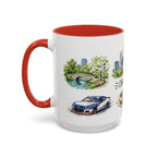 Charlotte Illustrated Travel Mug | City Souvenir Accent Coffee Mug | 11oz 15oz Ceramic Cup