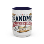 Grandma's Kitchen Hugs Coffee Mug | Gift From Grandkids | Accent Color Ceramic 11oz 15oz