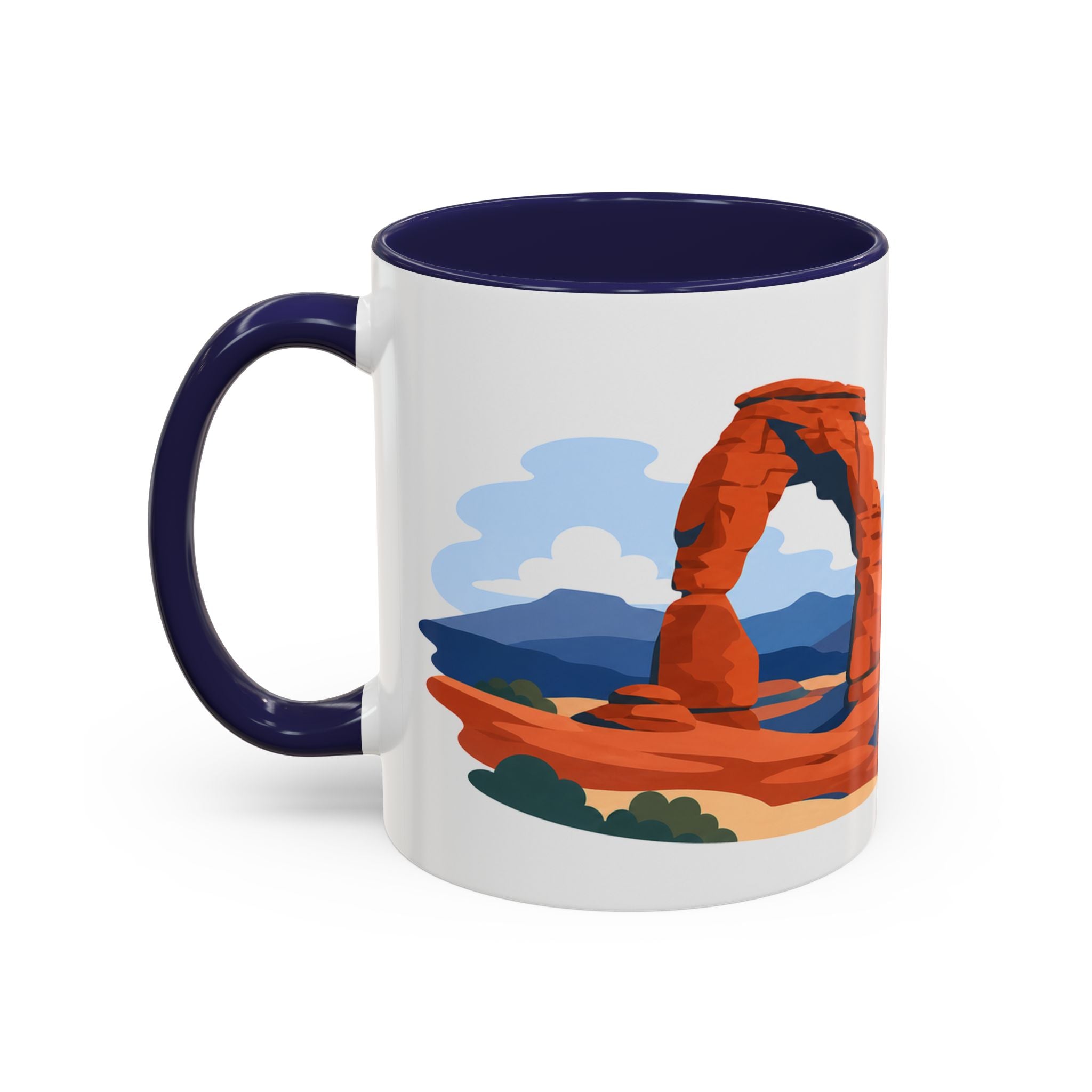 Arches National Park Coffee Mug | Solid Color Block Park Souvenir | 11oz 15oz Accent Mug