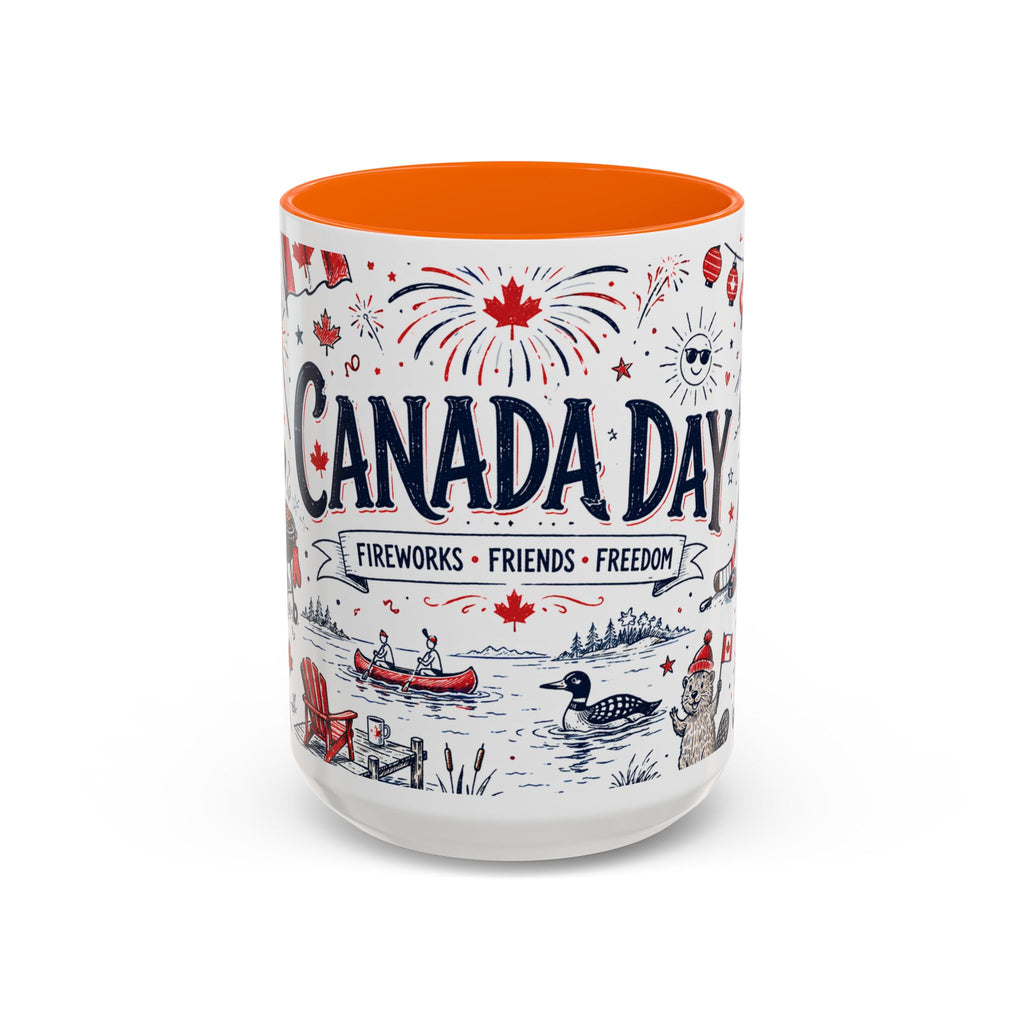 Canada Day Coffee Mug | Canadian Pride Gift | Accent Color Ceramic 11oz 15oz