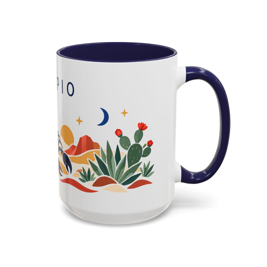 Scorpio Zodiac Coffee Mug | Scorpion and Desert Design | Astrology Birthday Gift | 11 oz 15 oz Ceramic Accent Mug