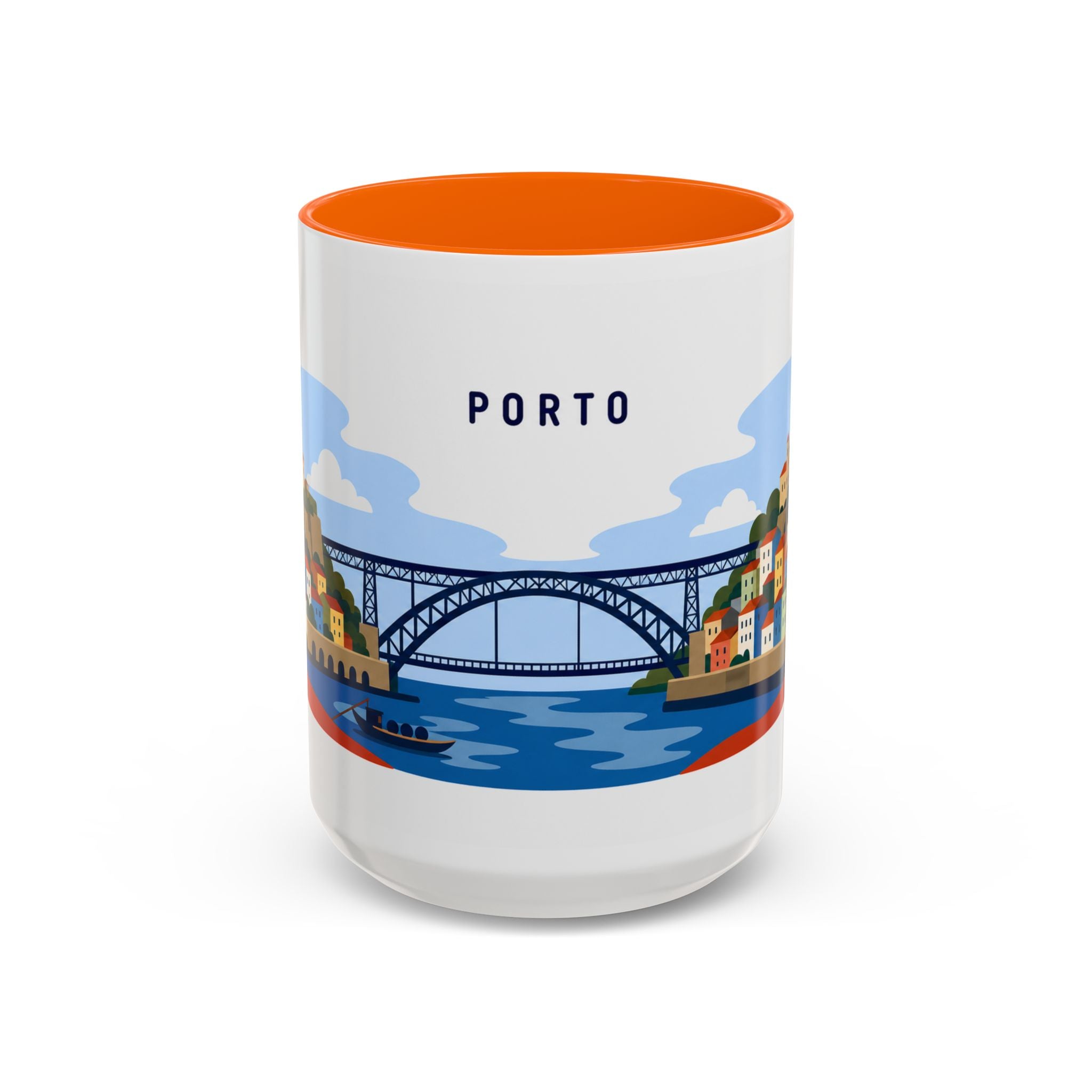 Porto Coffee Mug | Travel Destination Souvenir Gift | Accent Color Ceramic 11oz 15oz