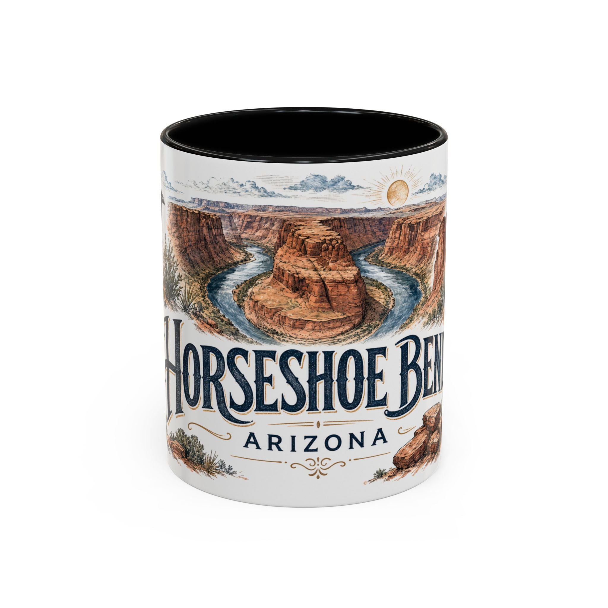 Horseshoe Bend Mug, Arizona Travel Souvenir, Bucket List Gift, Accent Ceramic Coffee Mug 11oz 15oz