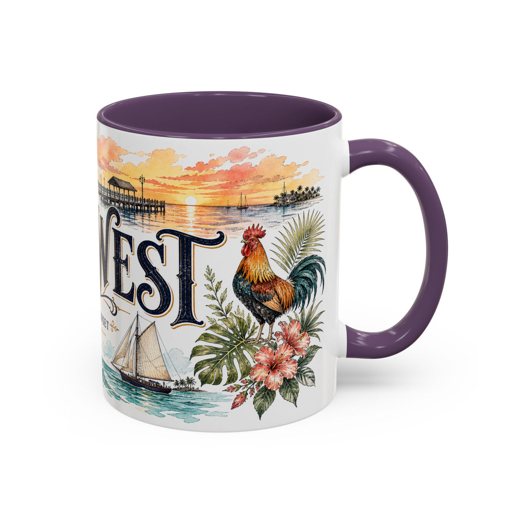 Key West Coffee Mug | United States Travel Souvenir | Vintage Illustrated City Gift | 11 oz 15 oz Accent Mug