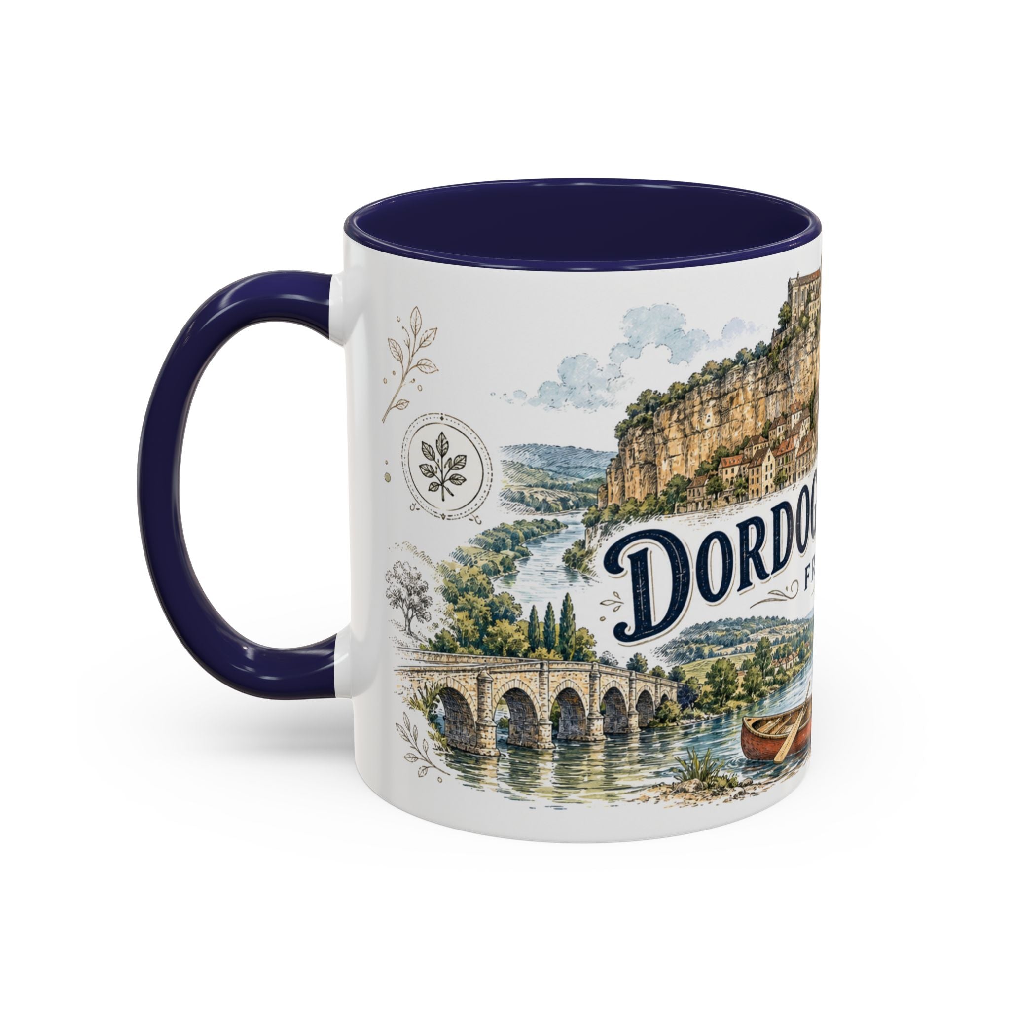 Dordogne Valley Mug, France Travel Souvenir, Bucket List Gift, Accent Ceramic Coffee Mug 11oz 15oz