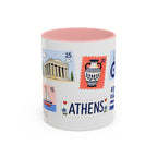 Athens Coffee Mug | Postage Stamp Collage Mug | Travel Souvenir Accent Cup 11oz 15oz