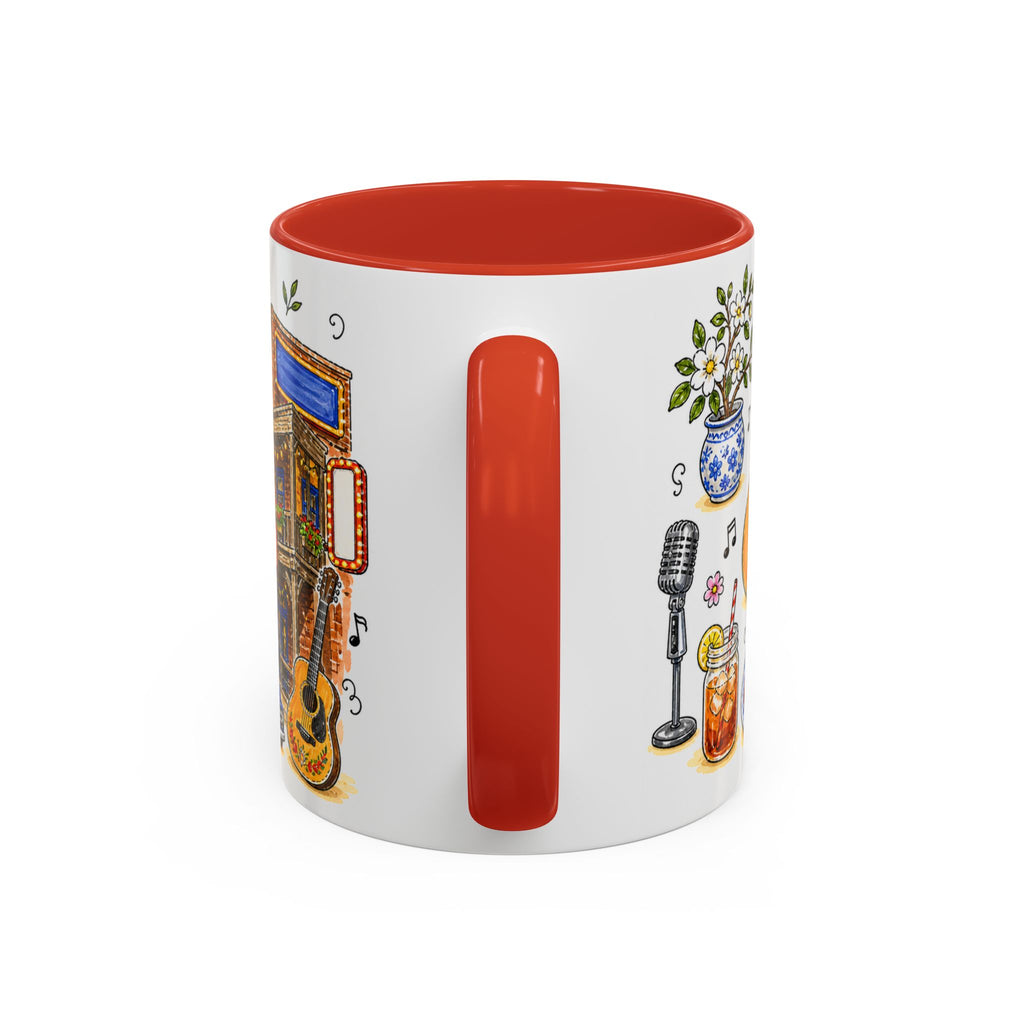Nashville Illustrated Travel Mug | City Souvenir Accent Coffee Mug | 11oz 15oz Ceramic Cup