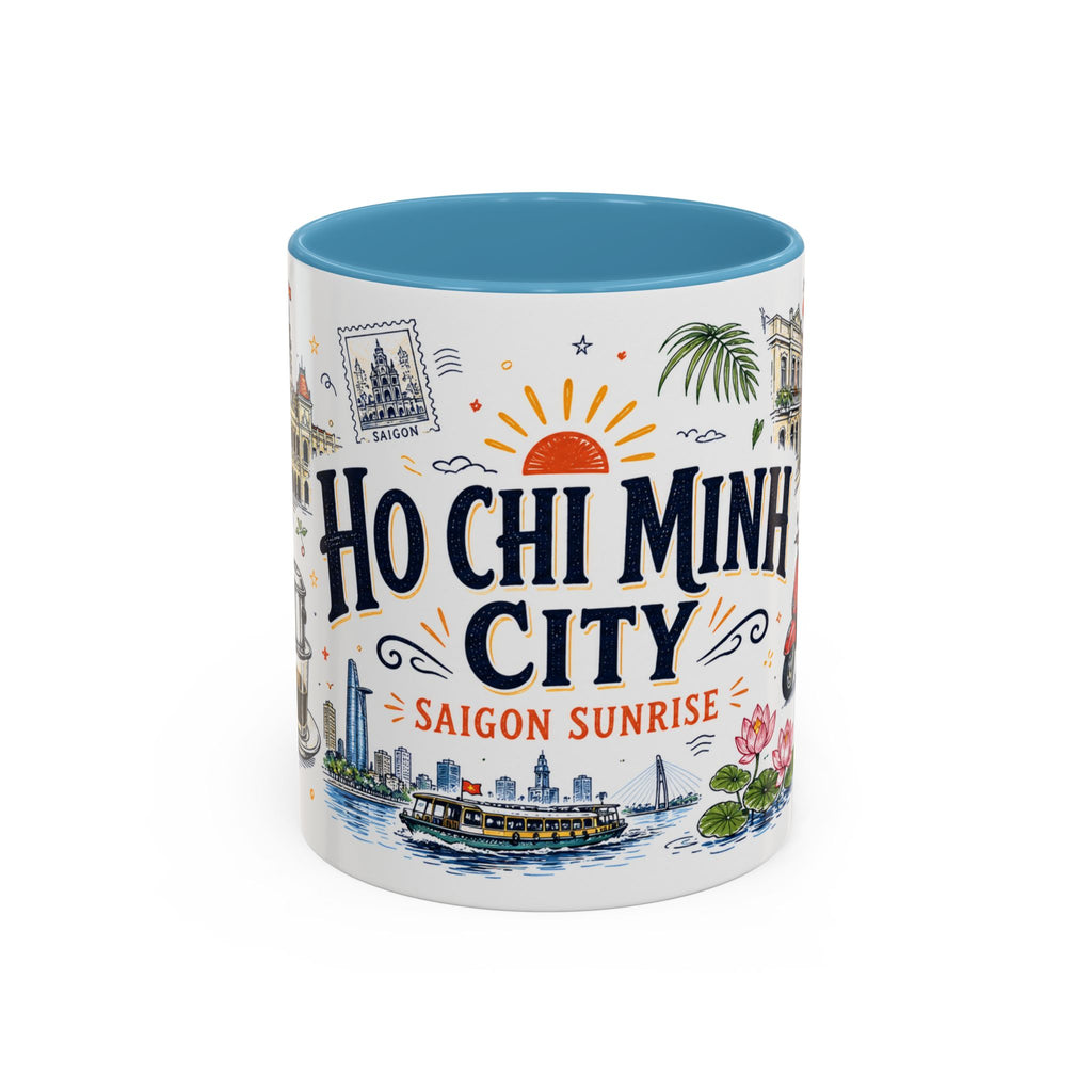 Ho Chi Minh City Coffee Mug | Vietnam Souvenir Travel Gift | Accent Color Ceramic 11oz 15oz