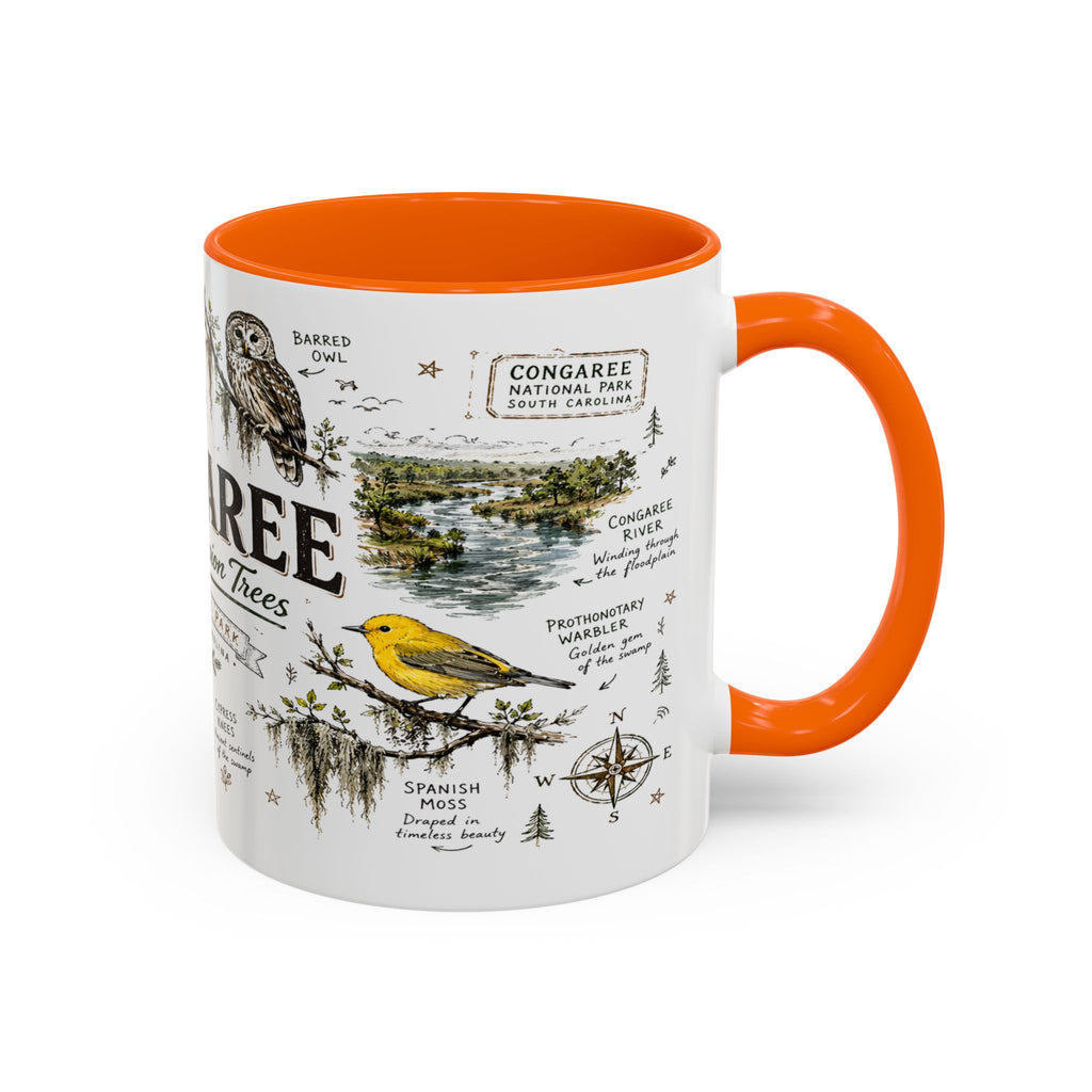 Congaree National Park Coffee Mug | South Carolina Forest Floodplain Gift | Accent Color Ceramic 11oz 15oz