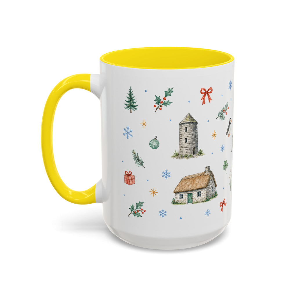 Ireland Christmas Mug | Watercolor Travel Souvenir | Holiday Gift | Accent Ceramic Coffee Cup 11oz 15oz
