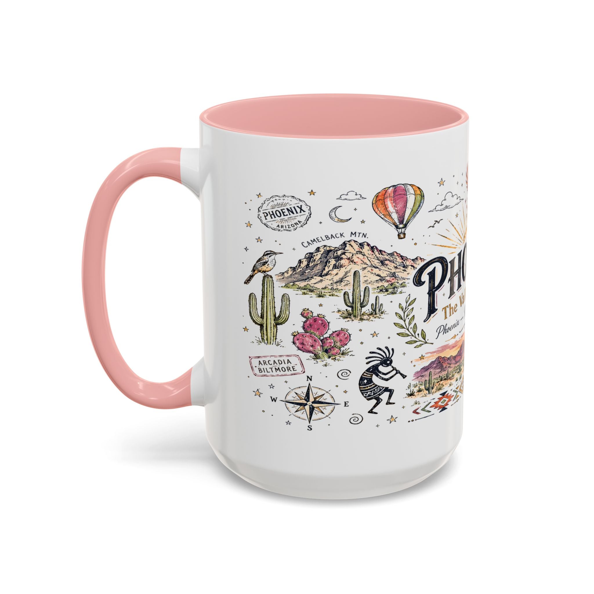 Phoenix Coffee Mug | Arizona Souvenir City Gift | Accent Color Ceramic 11oz 15oz
