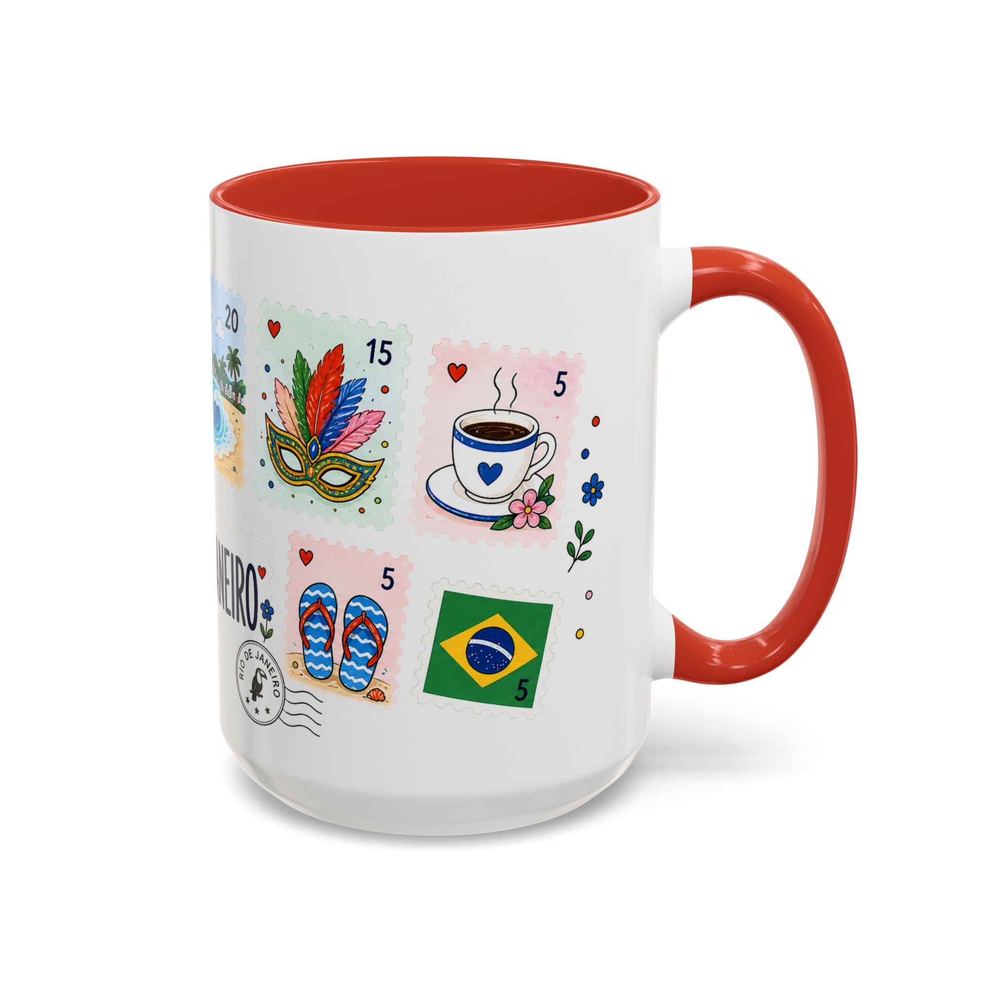 Rio de Janeiro Coffee Mug | Postage Stamp Collage Mug | Travel Souvenir Accent Cup 11oz 15oz