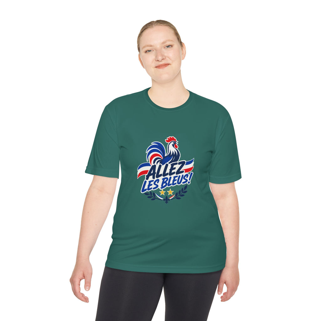 France Soccer T Shirt, Allez Les Bleus Tee, World Football Fan Shirt, Moisture Wicking Sport Tee