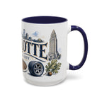 Charlotte Coffee Mug | United States Travel Souvenir | Vintage Illustrated City Gift | 11 oz 15 oz Accent Mug