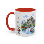 Reine Illustrated Travel Mug | Norway Souvenir Accent Coffee Mug | 11oz 15oz Ceramic Cup