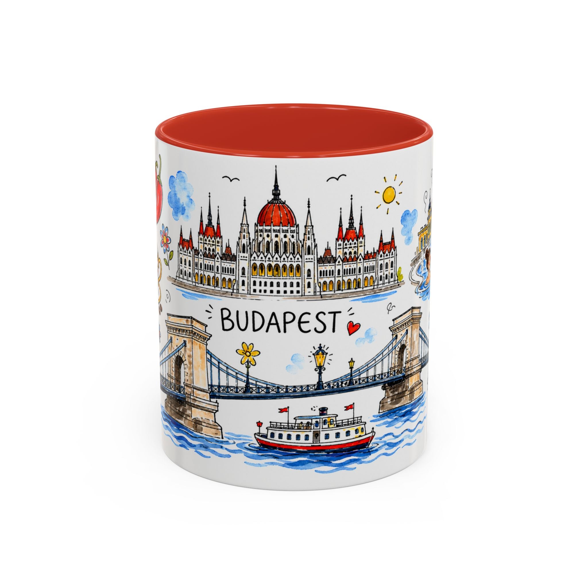 Budapest Travel Mug | European City Souvenir Accent Coffee Mug | 11oz 15oz Ceramic Cup