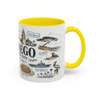 San Diego Coffee Mug | California Souvenir City Gift | Accent Color Ceramic 11oz 15oz