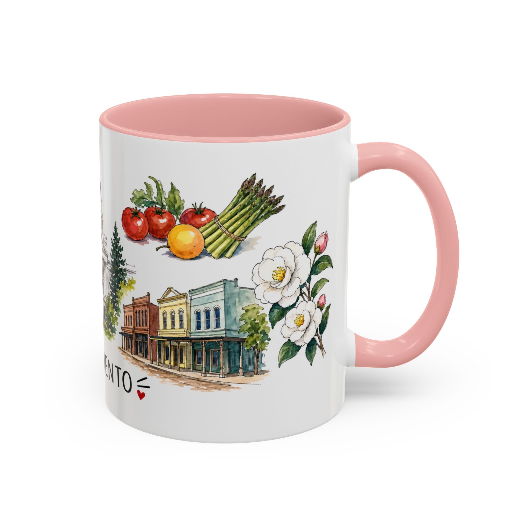 Sacramento Illustrated Travel Mug | City Souvenir Accent Coffee Mug | 11oz 15oz Ceramic Cup