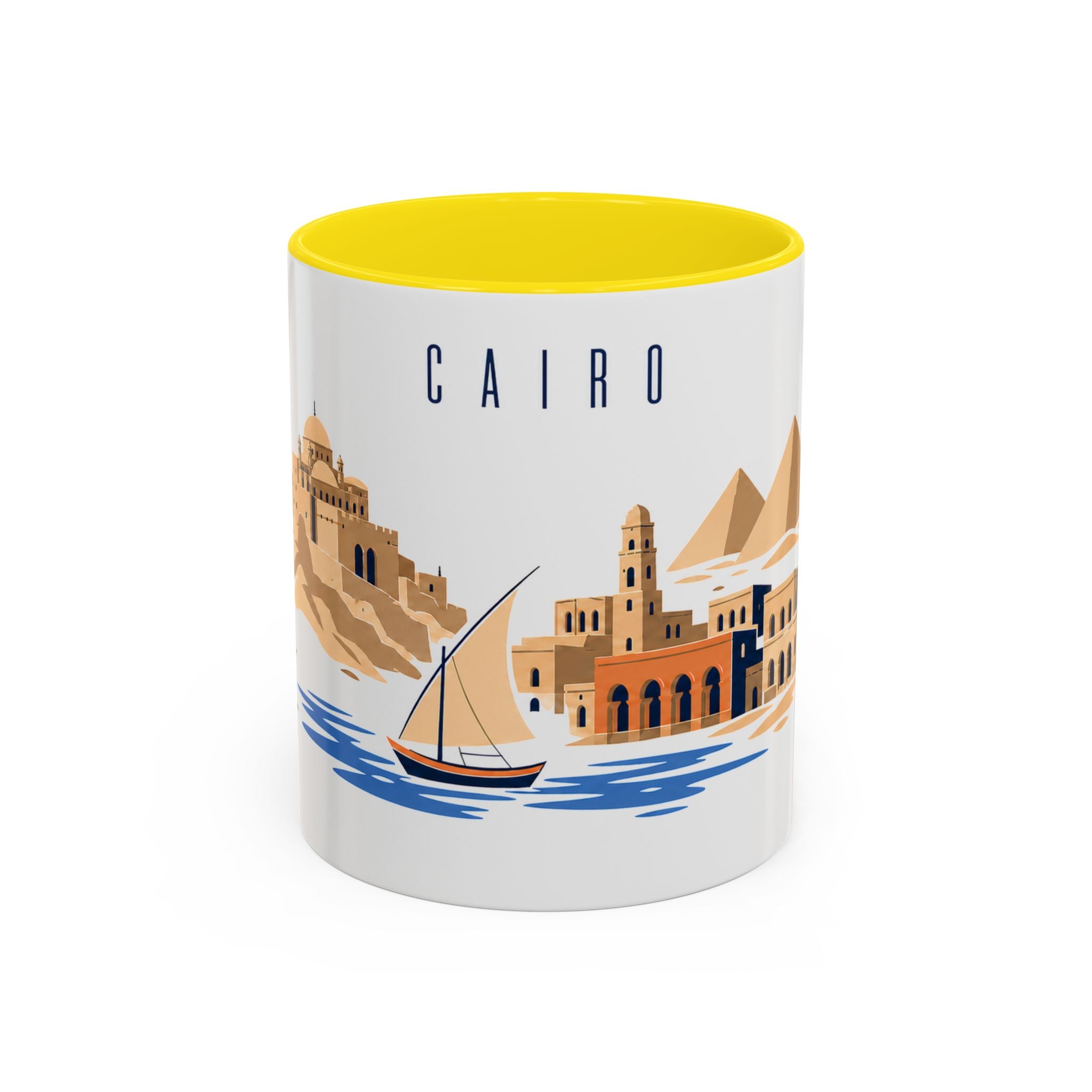 Cairo Coffee Mug | Egypt Travel Souvenir | Porcelain Decal City Gift | 11oz 15oz Accent Mug