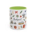 Budapest Christmas Mug | Watercolor City Souvenir | Ceramic Coffee Cup (11oz 15oz)