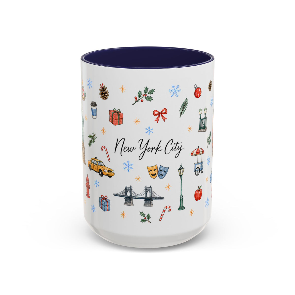 New York City Christmas Mug | Watercolor City Souvenir | Ceramic Coffee Cup
